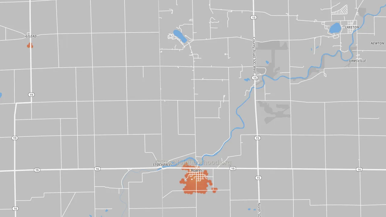 Bike Grade map of 46974, IN