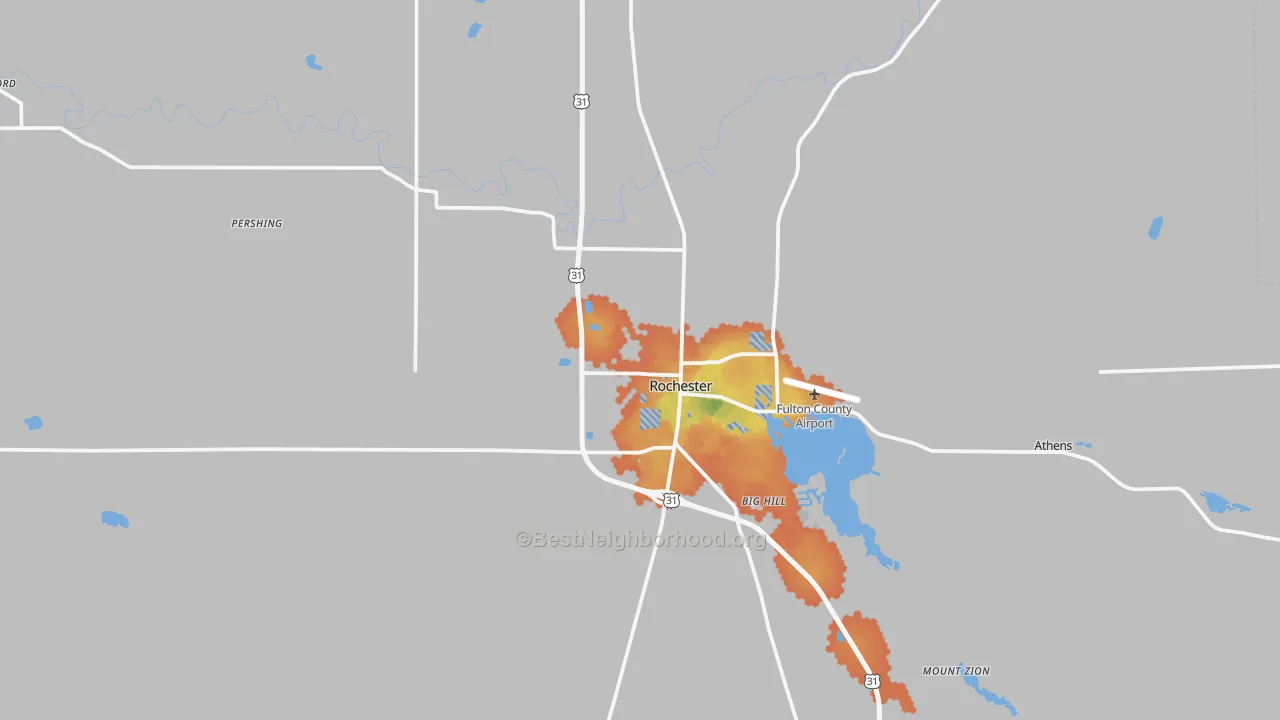 Bike Grade map of 46975, IN
