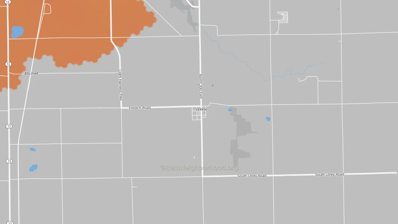Bike Grade map of 46980, IN