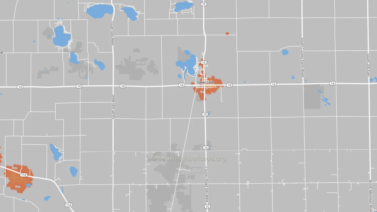 Bike Grade map of 46982, IN