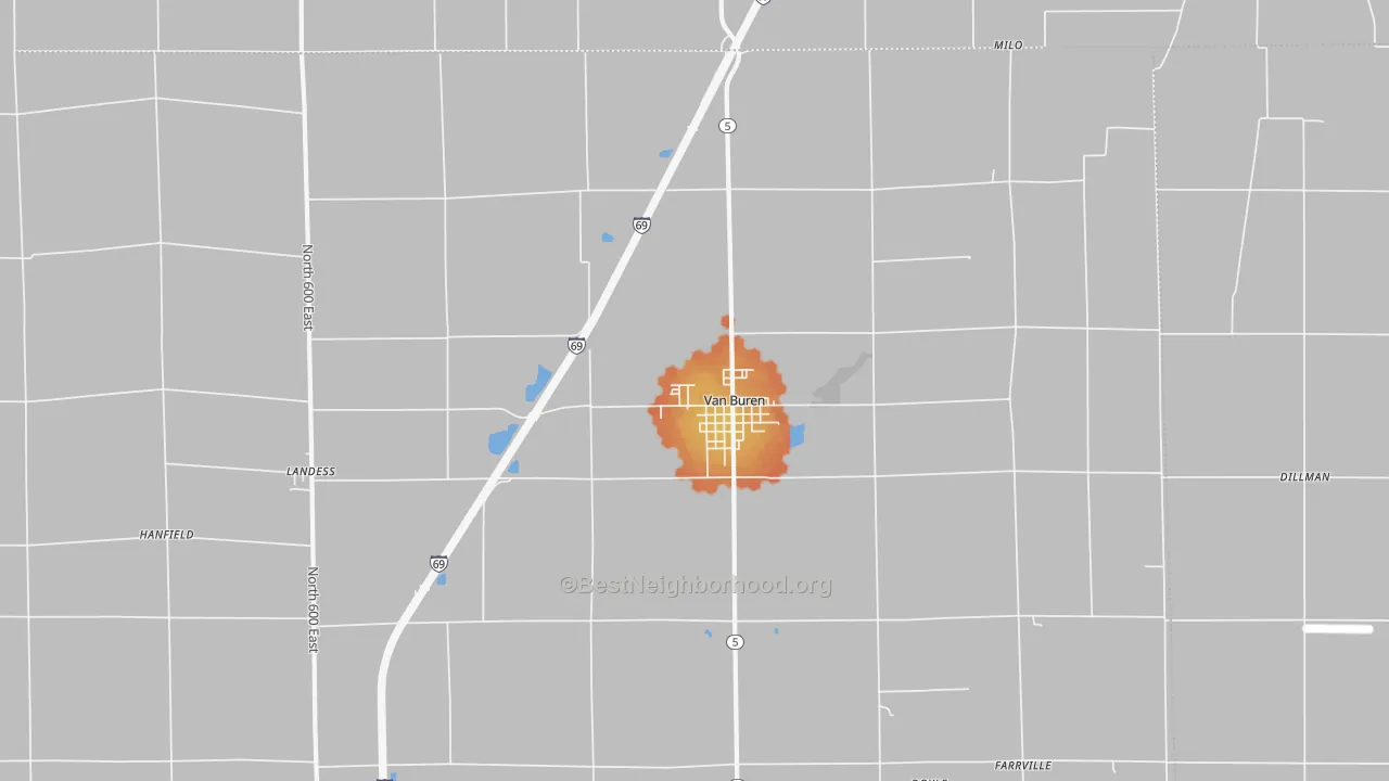 Bike Grade map of 46991, IN