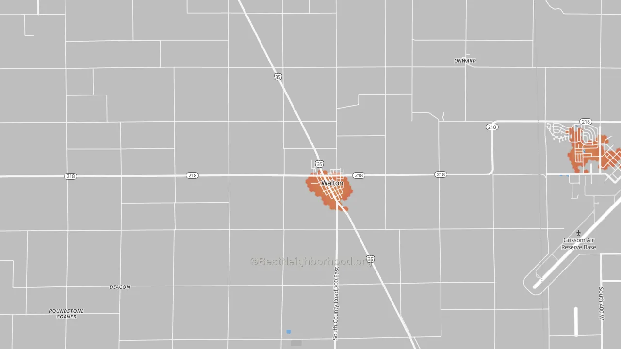 Bike Grade map of 46994, IN