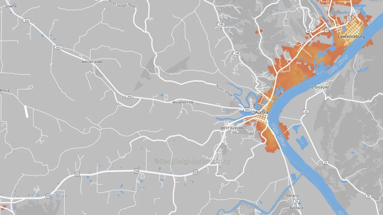 Bike Grade map of 47001, IN