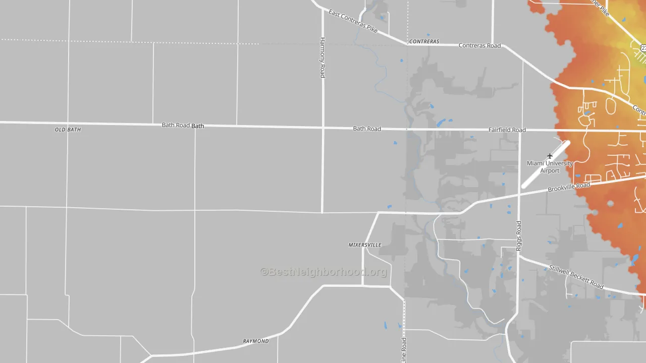 Bike Grade map of 47010, IN