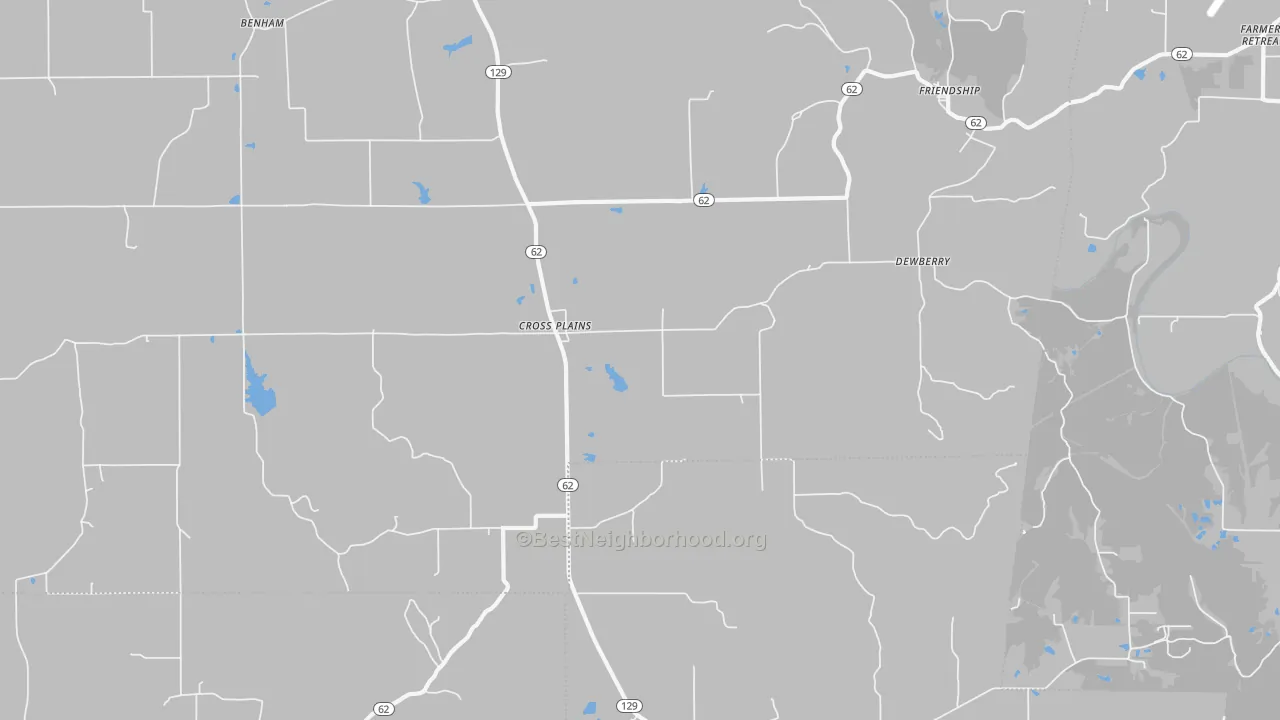 Bike Grade map of 47017, IN