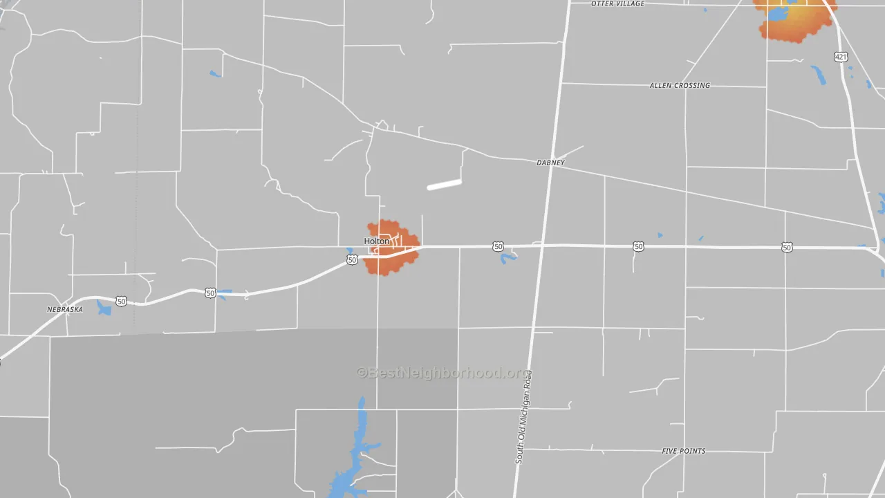 Bike Grade map of 47023, IN