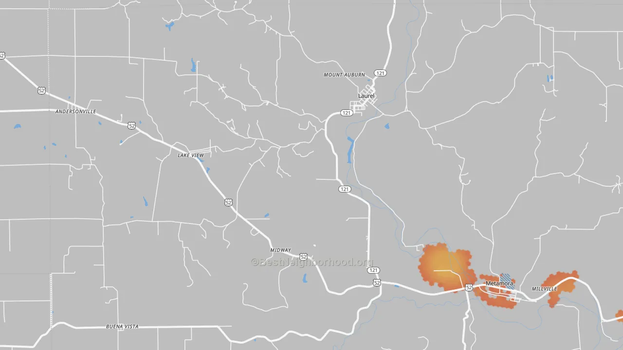 Bike Grade map of 47024, IN