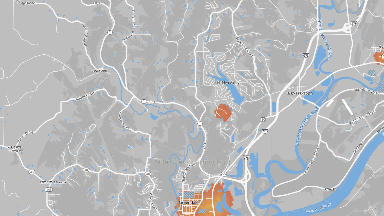 Bike Grade map of 47025, IN