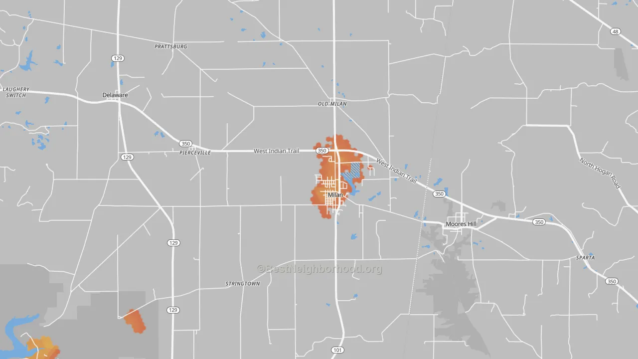 Bike Grade map of 47031, IN