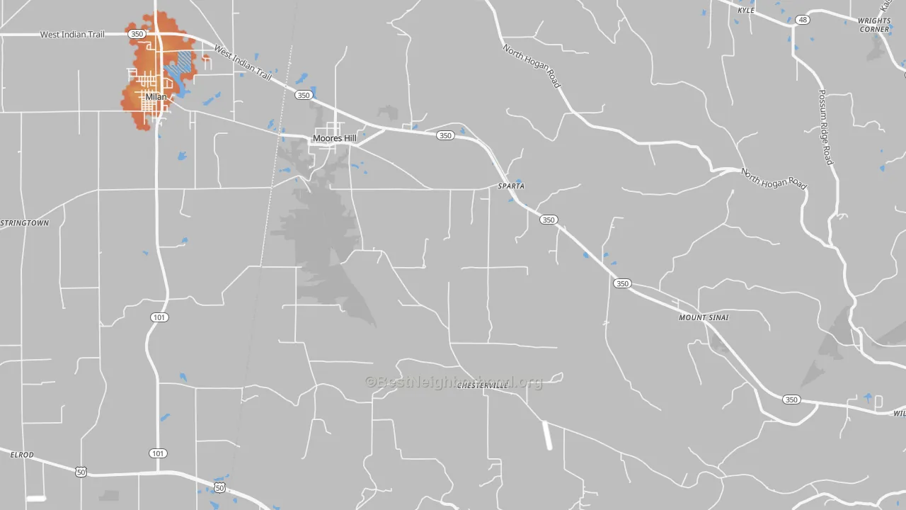 Bike Grade map of 47032, IN
