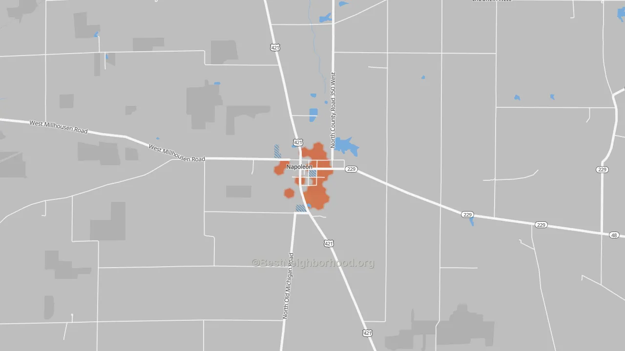 Bike Grade map of 47034, IN