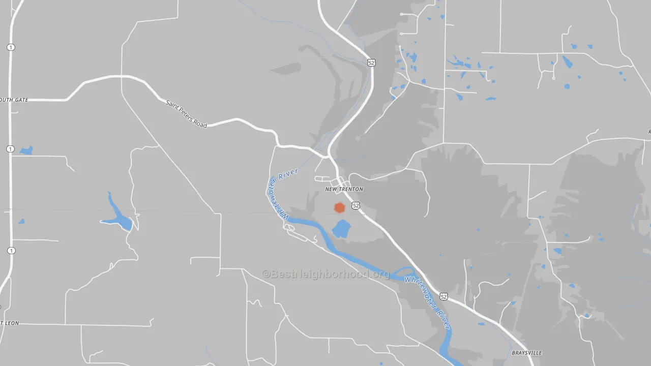 Bike Grade map of 47035, IN