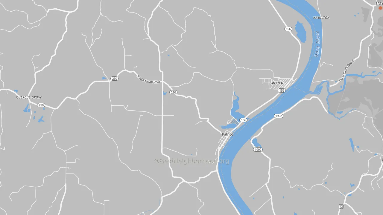 Bike Grade map of 47038, IN