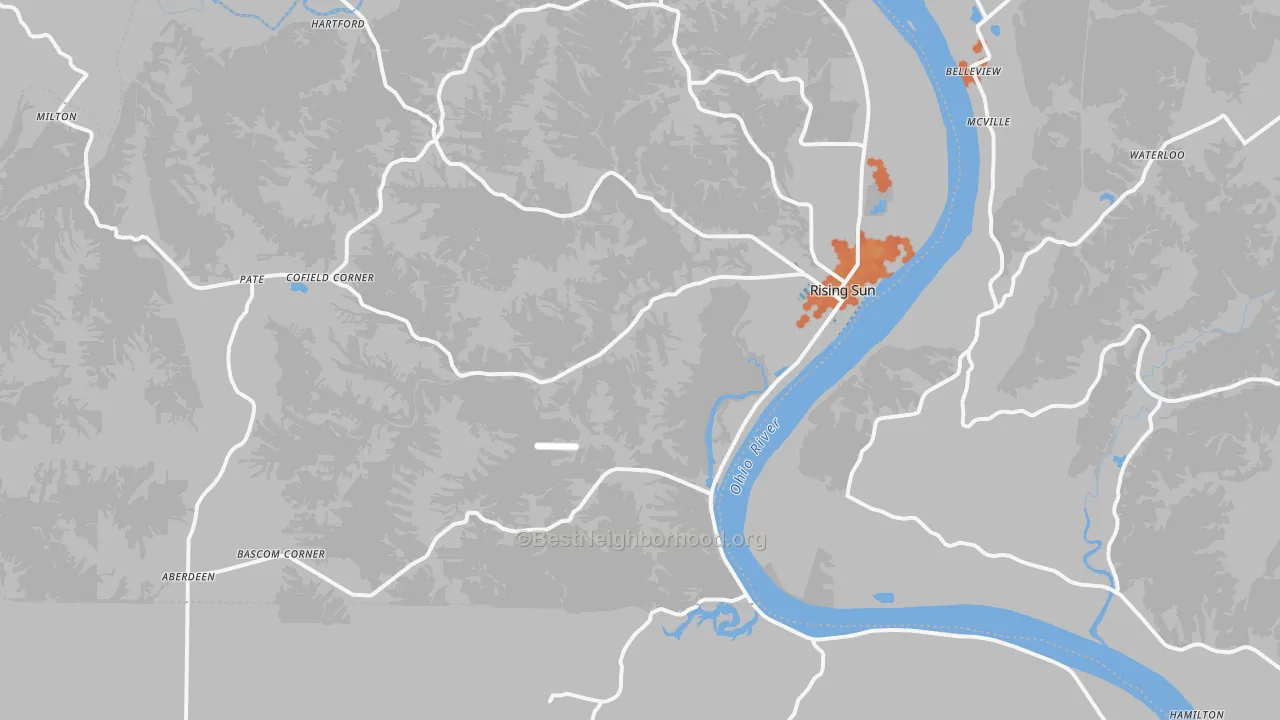 Bike Grade map of 47040, IN