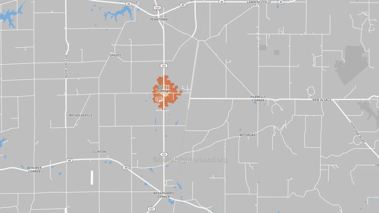 Bike Grade map of 47041, IN