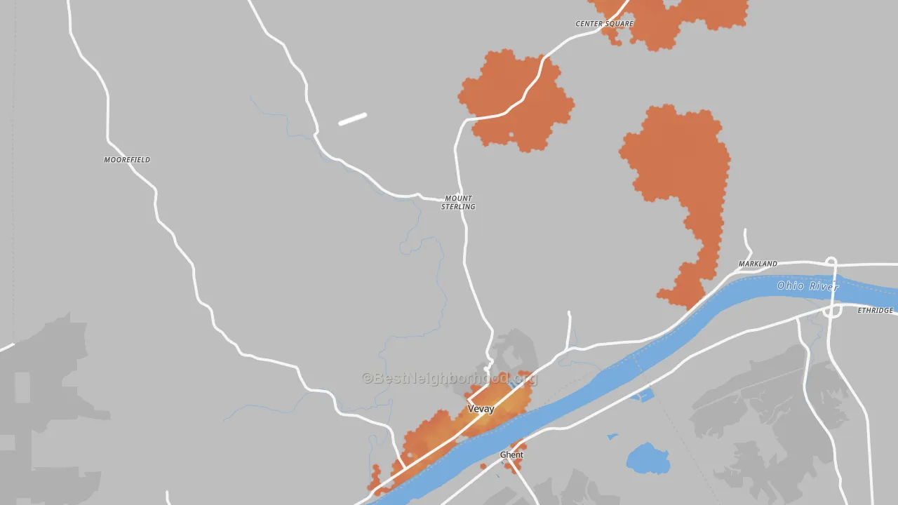 Bike Grade map of 47043, IN