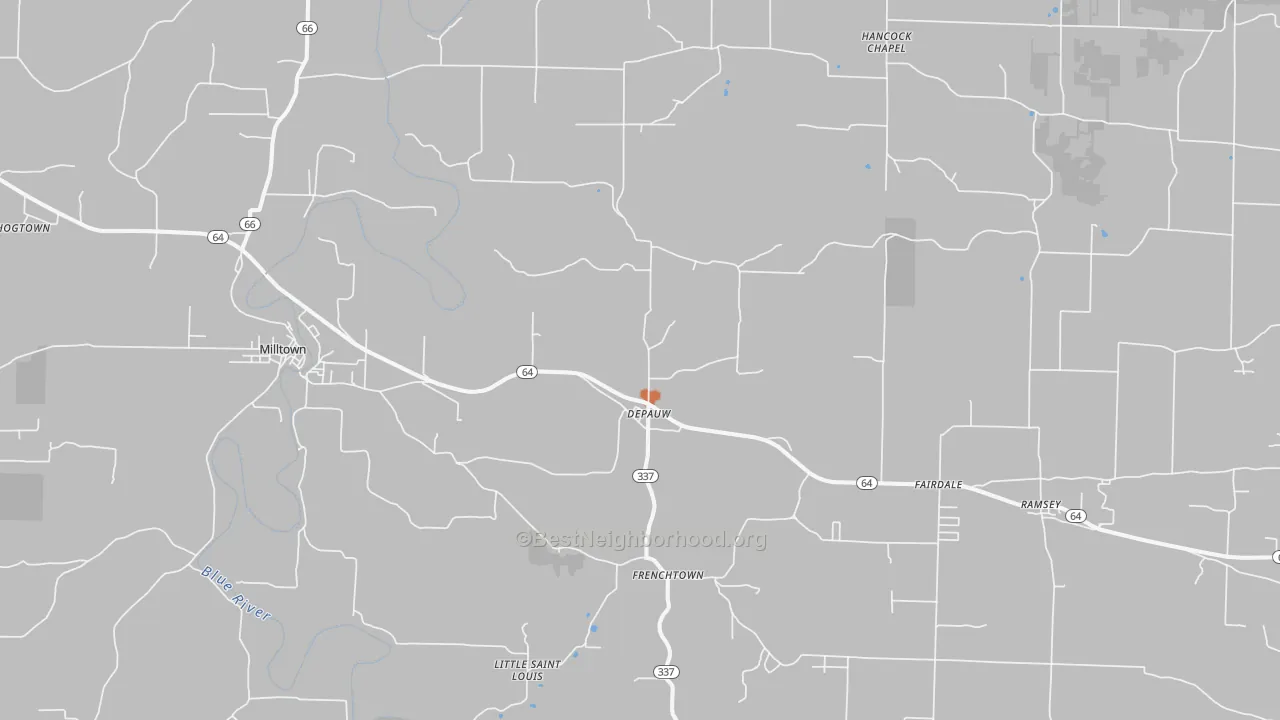 Bike Grade map of 47115, IN