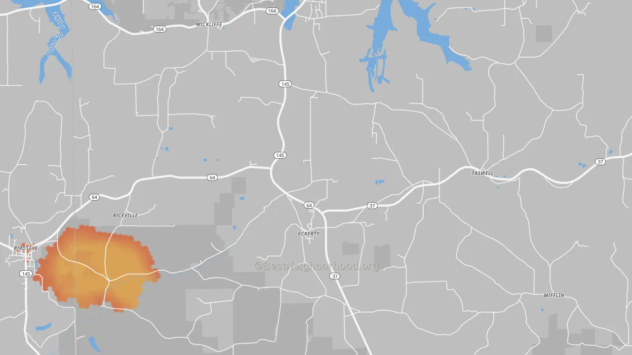 Bike Grade map of 47116, IN
