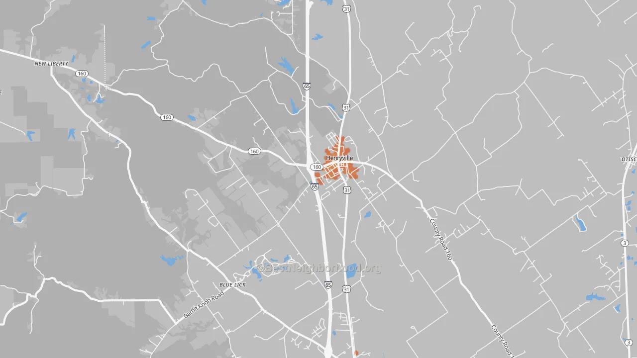 Bike Grade map of 47126, IN