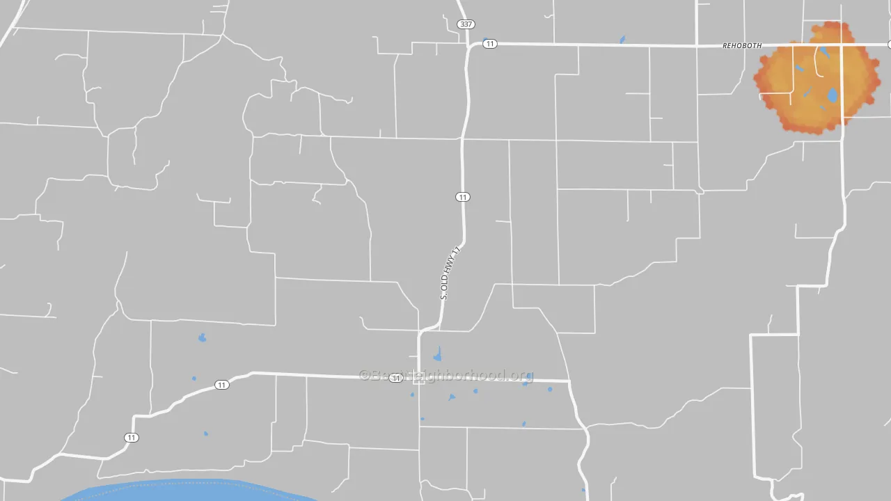 Bike Grade map of 47135, IN