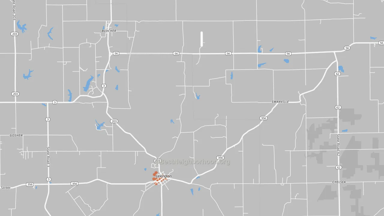 Bike Grade map of 47138, IN