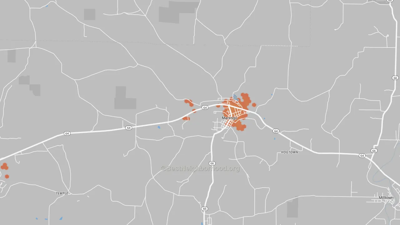Bike Grade map of 47140, IN