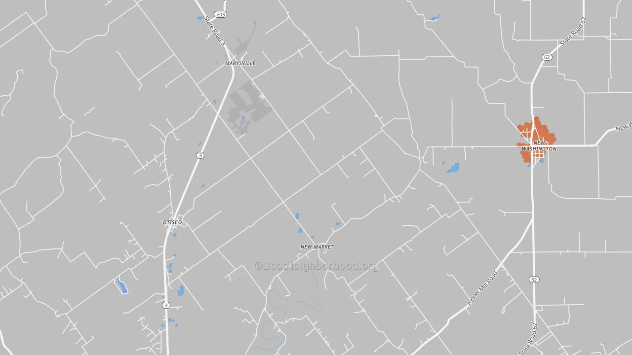 Bike Grade map of 47141, IN