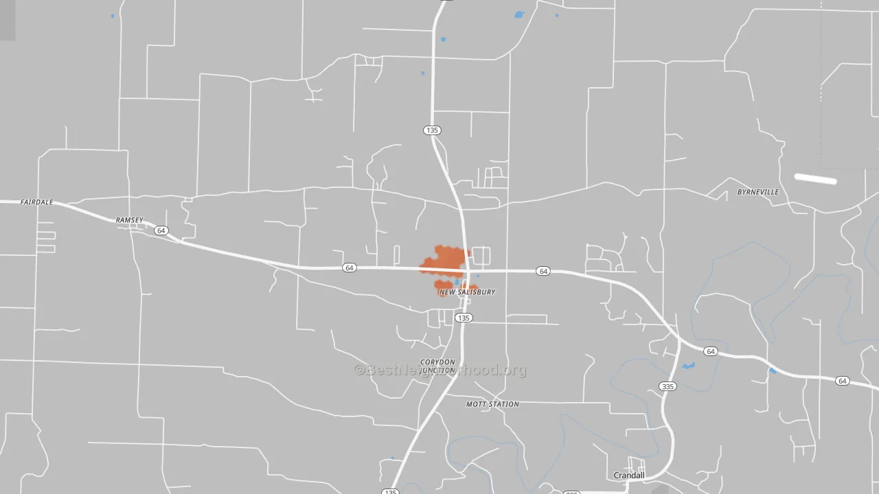 Bike Grade map of 47161, IN