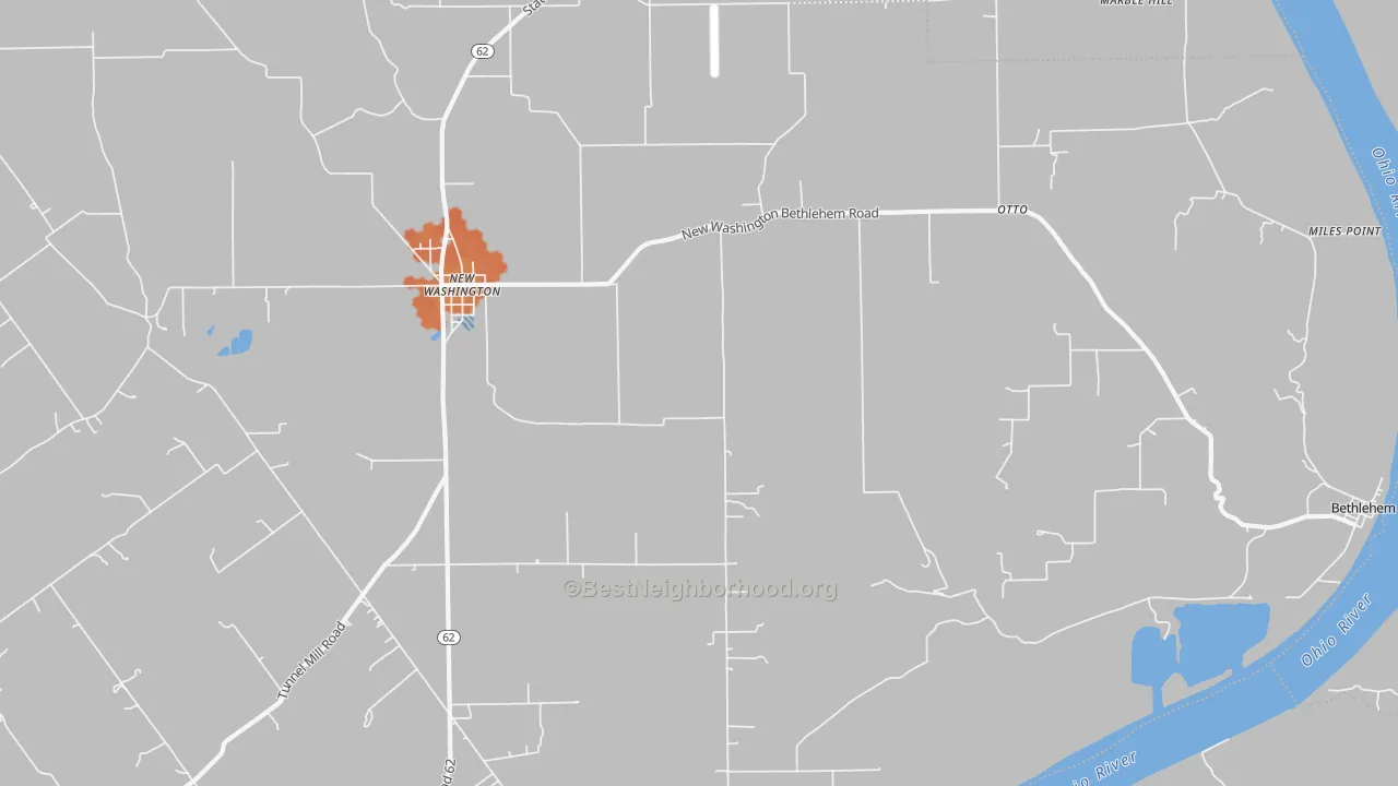 Bike Grade map of 47162, IN