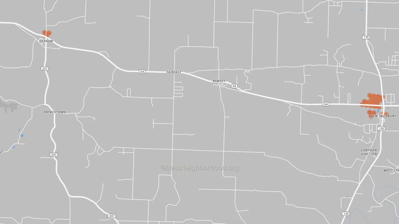 Bike Grade map of 47166, IN
