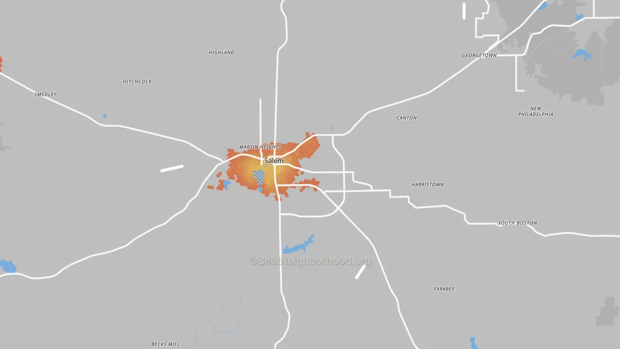 Bike Grade map of 47167, IN