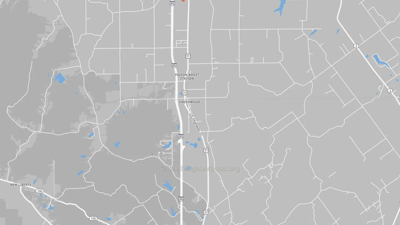 Bike Grade map of 47177, IN