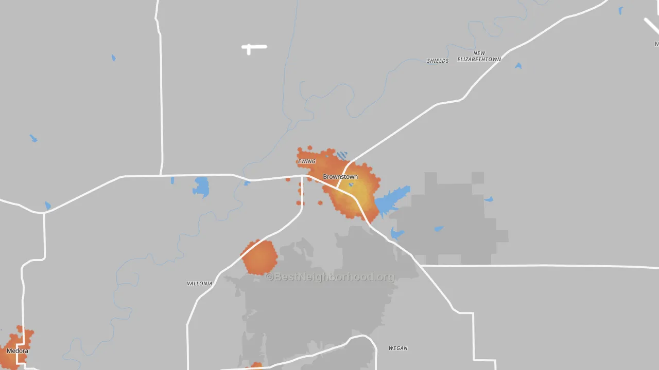 Bike Grade map of 47220, IN