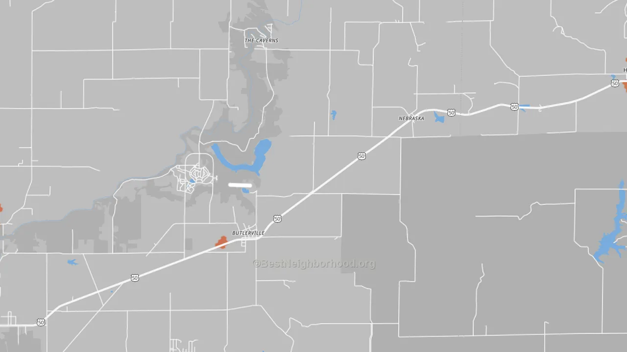 Bike Grade map of 47223, IN
