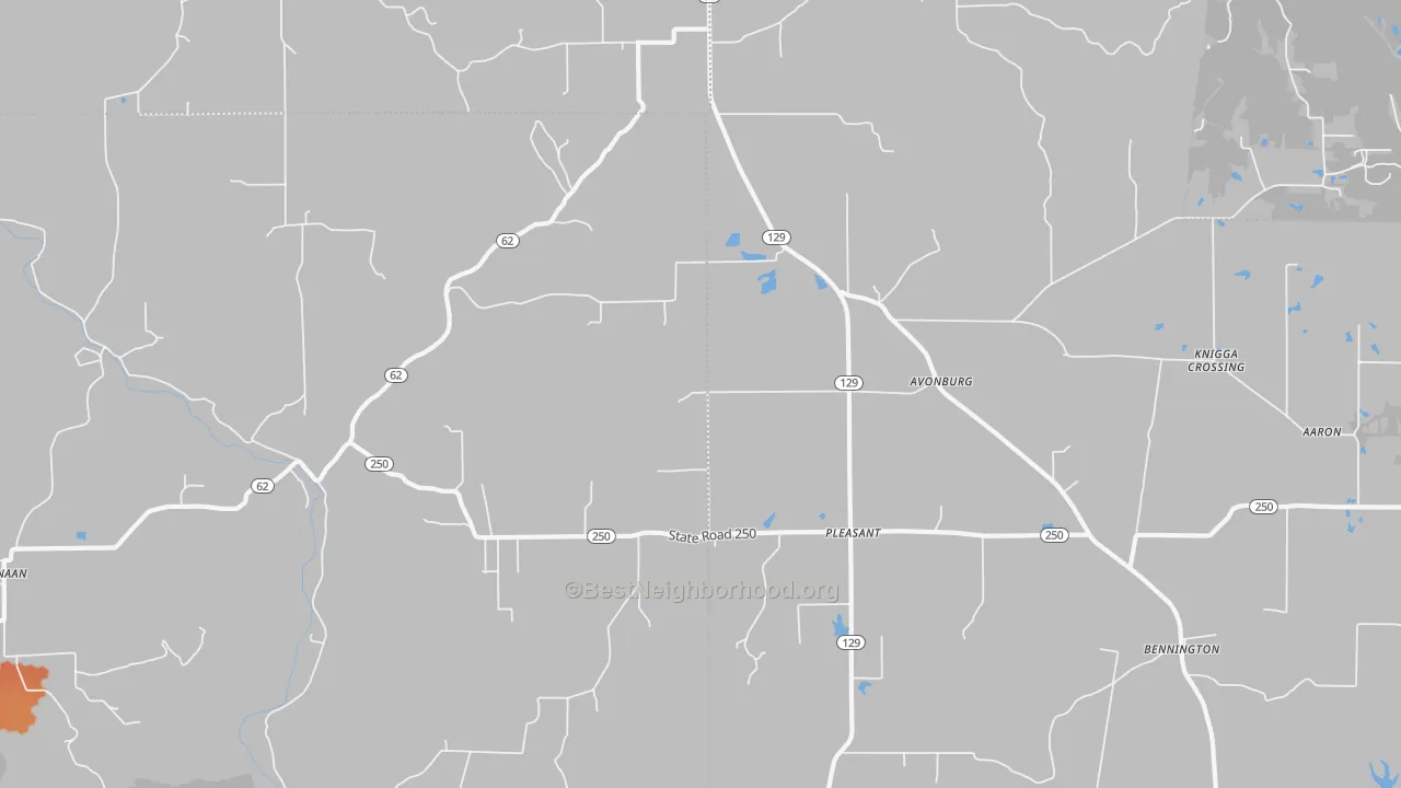 Bike Grade map of 47224, IN