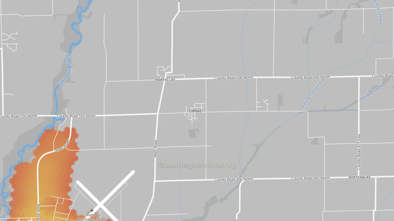 Bike Grade map of 47226, IN