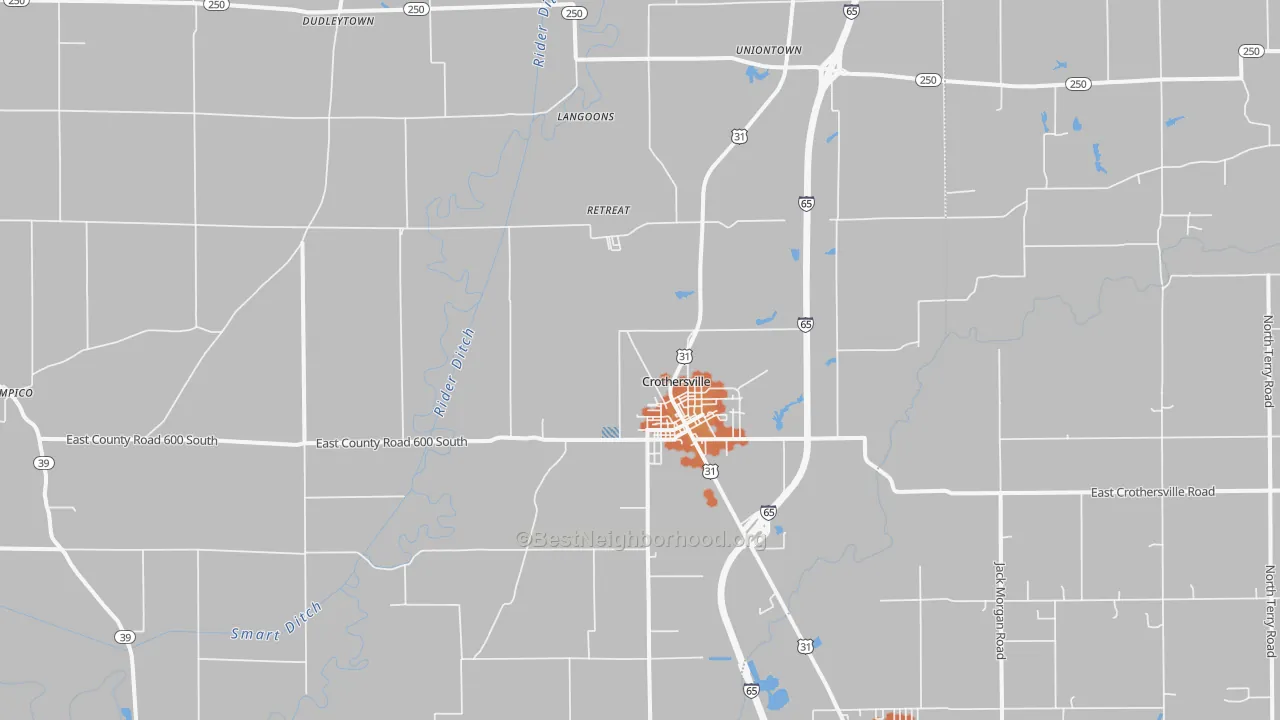 Bike Grade map of 47229, IN