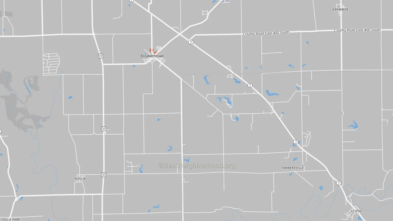 Bike Grade map of 47232, IN