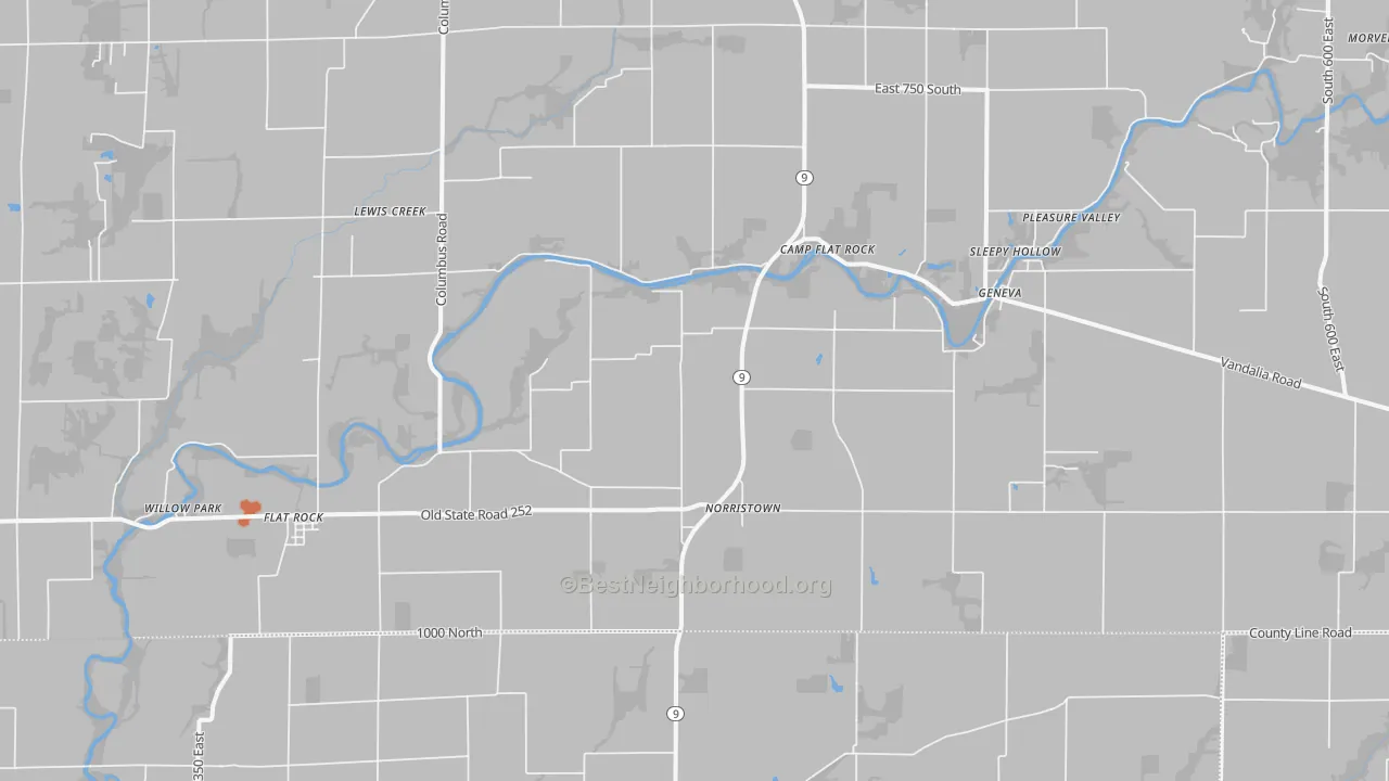 Bike Grade map of 47234, IN