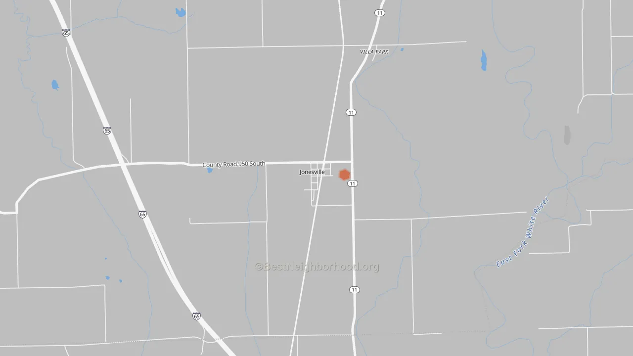 Bike Grade map of 47247, IN