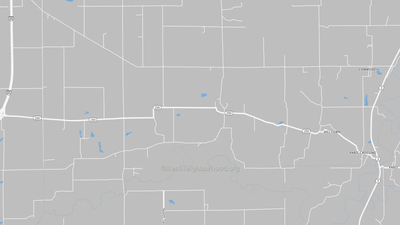 Bike Grade map of 47270, IN