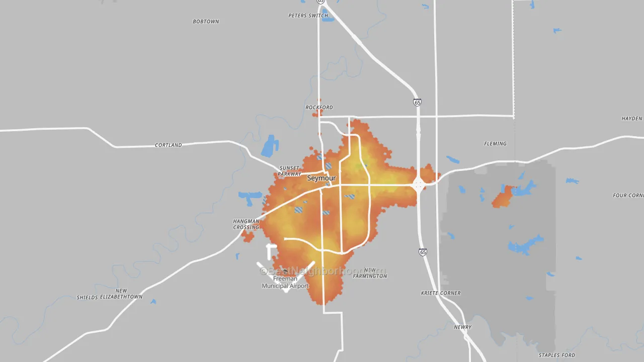 Bike Grade map of 47274, IN
