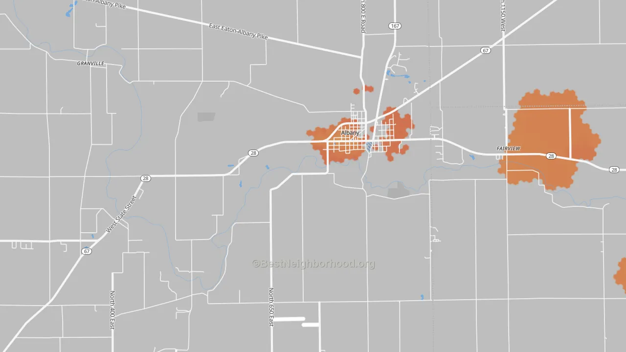 Bike Grade map of 47320, IN