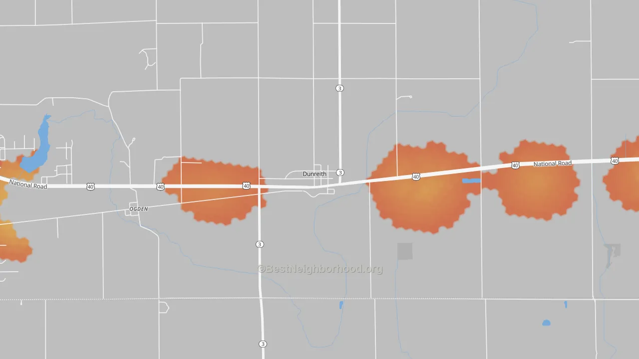 Bike Grade map of 47337, IN