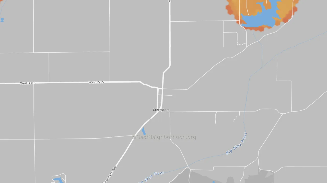 Bike Grade map of 47344, IN