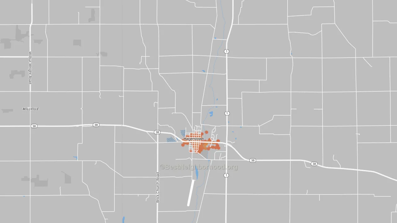 Bike Grade map of 47346, IN