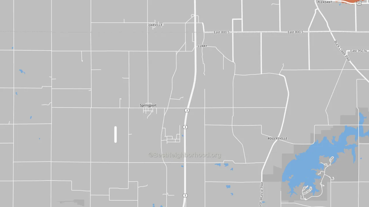 Bike Grade map of 47386, IN