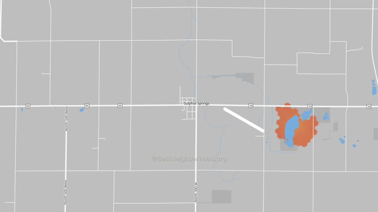 Bike Grade map of 47388, IN
