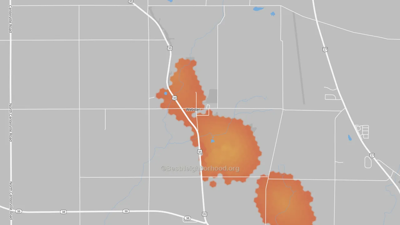 Bike Grade map of 47392, IN