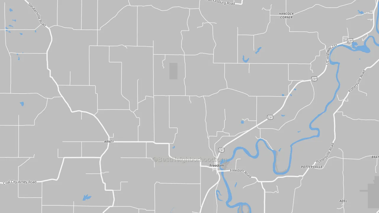 Bike Grade map of 47431, IN